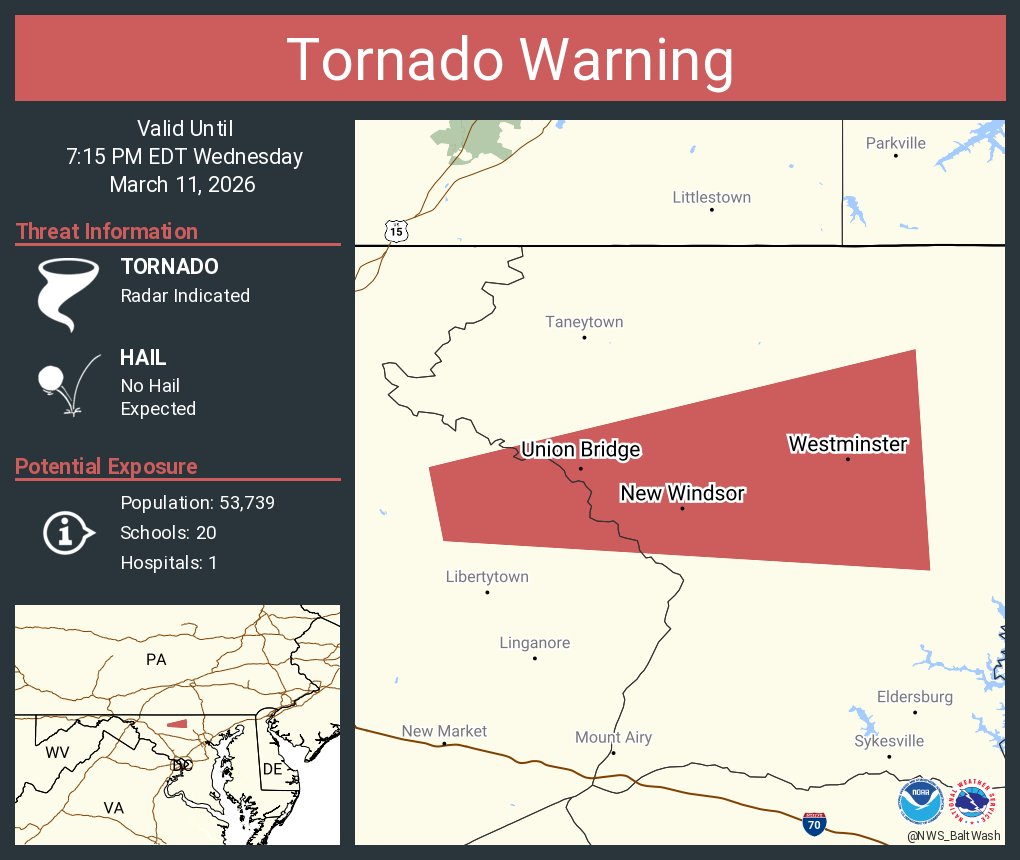 North East MD Tornado Warning Today: NWS Issues Emergency Alert for Cecil County as Dangerous Storm Cells Target Region